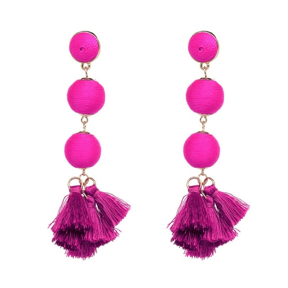 Emersyn Rose Jewelry - Bon Bon Tassel Earrings - Pink